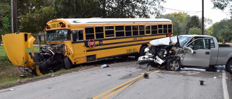 Truck collides with LCISD bus